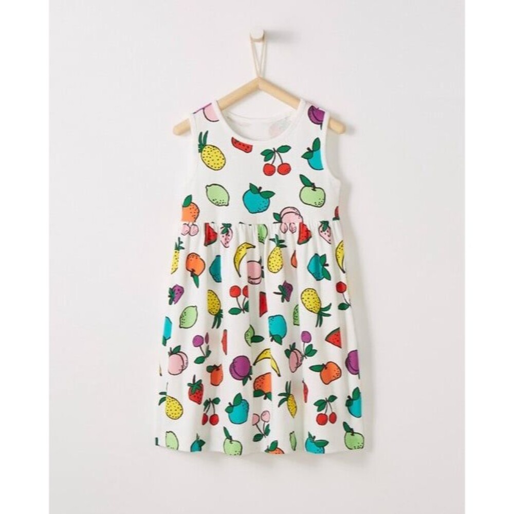 Hanna Andersson Chasing Summer Fruit Cotton Playdress with Pockets Size 8